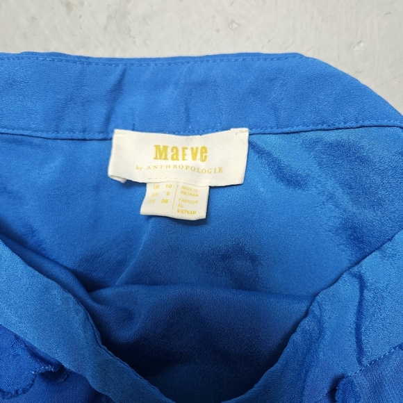 Mauve Anthropologie Sz M Alice Textured Flower Ocean Coastal Flared Layer Skirt - Picture 3 of 12